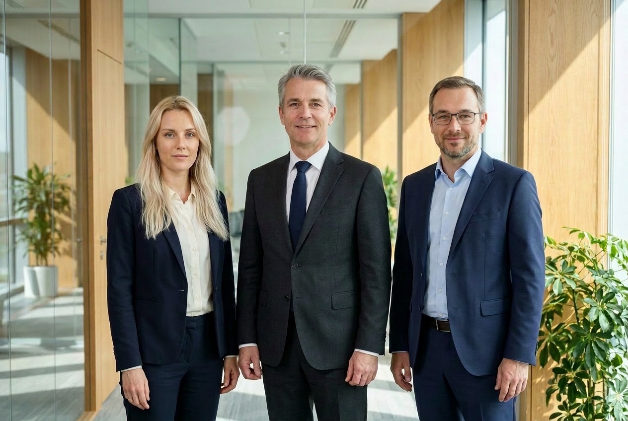 Die Gesch&auml;ftsf&uuml;hrung der Klever Kraft GmbH: Chiyu Liu Pereira, Lisa Kirchner und Ludwig Wolf